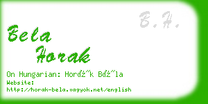 bela horak business card